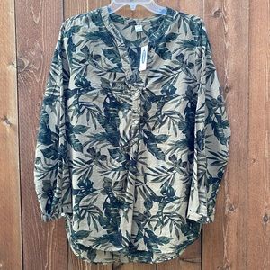 Old Navy tropical pattern 3/4 sleeve blouse